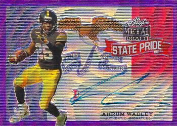 2018 Leaf Metal Draft - State Pride Autographs Wave Purple #SP-AW1 Akrum Wadley Front