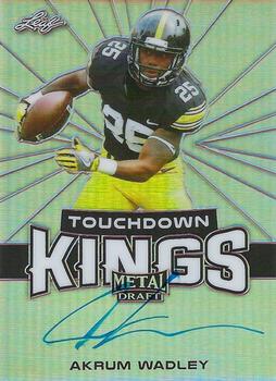 2018 Leaf Metal Draft - Touchdown Kings Autographs Wave Silver #TK-AW1 Akrum Wadley Front
