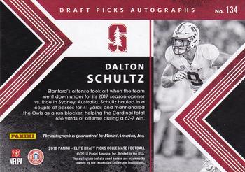 2018 Panini Elite Draft Picks - Draft Picks Autographs #134 Dalton Schultz Back
