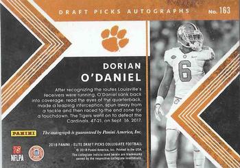 2018 Panini Elite Draft Picks - Draft Picks Autographs #163 Dorian O'Daniel Back