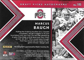 2018 Panini Elite Draft Picks - Draft Picks Autographs #185 Marcus Baugh Back