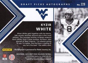 2018 Panini Elite Draft Picks - Draft Picks Autographs #229 Kyzir White Back