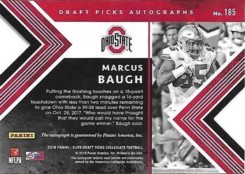 2018 Panini Elite Draft Picks - Draft Picks Autographs Status Die Cut Blue #185 Marcus Baugh Back