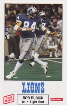 1988 Detroit Lions Police #1 Rob Rubick Front