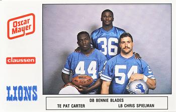 1988 Detroit Lions Police #7 Pat Carter / Bennie Blades / Chris Spielman Front