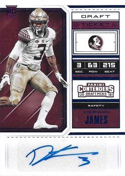 2018 Panini Contenders Draft Picks - Draft Blue Foil #181 Derwin James Front