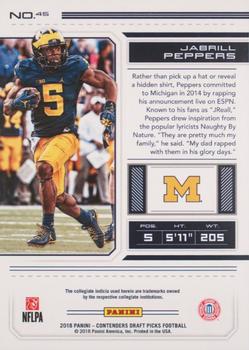 2018 Panini Contenders Draft Picks - Cracked Ice #45 Jabrill Peppers Back
