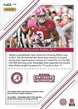 2018 Panini Contenders Draft Picks - Game Day Ticket #10 Calvin Ridley Back