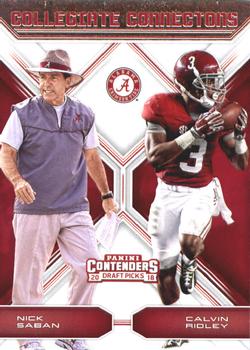 2018 Panini Contenders Draft Picks - Collegiate Connections #14 Calvin Ridley / Nick Saban Front
