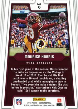 2018 Score - All Hands Team Red #6 Maurice Harris Back
