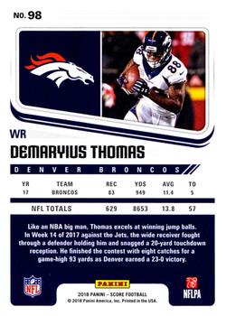 2018 Score - Artist's Proof #98 Demaryius Thomas Back