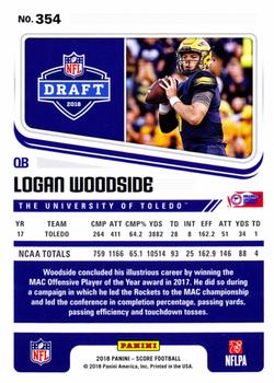 2018 Score - Artist's Proof #354 Logan Woodside Back