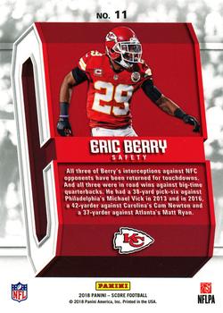 2018 Score - Captains Red #11 Eric Berry Back