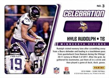 2018 Score - Celebration #3 Kyle Rudolph Back