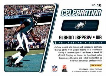 2018 Score - Celebration #10 Alshon Jeffery Back
