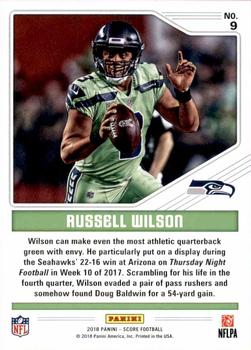 2018 Score - Color Rush #9 Russell Wilson Back