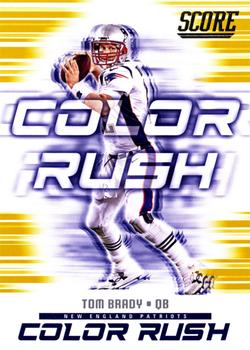 2018 Score - Color Rush Gold #1 Tom Brady Front