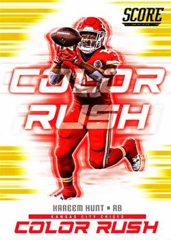 2018 Score - Color Rush Gold #2 Kareem Hunt Front