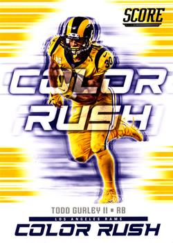 2018 Score - Color Rush Gold #4 Todd Gurley II Front