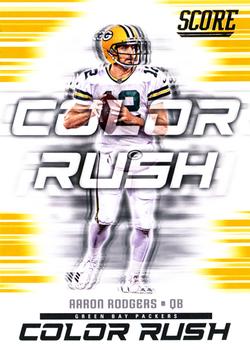2018 Score - Color Rush Gold #5 Aaron Rodgers Front