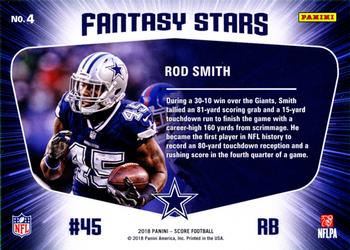 2018 Score - Fantasy Stars #4 Rod Smith Back