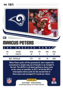 2018 Score - Gold #161 Marcus Peters Back