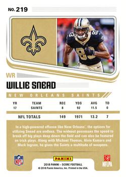 2018 Score - Gold #219 Willie Snead Back