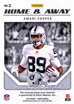 2018 Score - Home and Away Jerseys #2 Amari Cooper Back