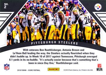 2018 Score - Huddle Up #2 Pittsburgh Steelers Back