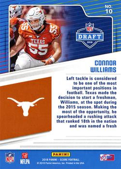 2018 Score - NFL Draft Red #10 Connor Williams Back