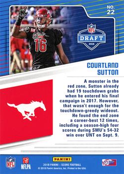 2018 Score - NFL Draft Red #22 Courtland Sutton Back