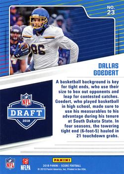 2018 Score - NFL Draft Red #23 Dallas Goedert Back