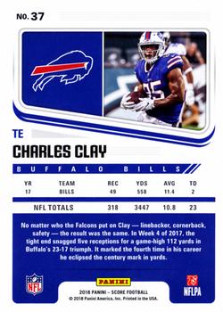 2018 Score - Red #37 Charles Clay Back