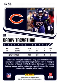 2018 Score - Red #59 Danny Trevathan Back