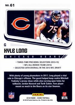2018 Score - Red #61 Kyle Long Back