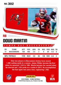 2018 Score - Red #302 Doug Martin Back