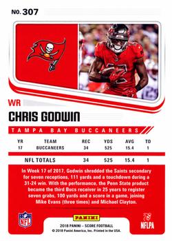 2018 Score - Red #307 Chris Godwin Back