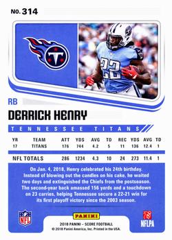 2018 Score - Red #314 Derrick Henry Back