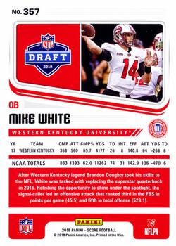 2018 Score - Red #357 Mike White Back