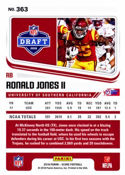2018 Score - Red #363 Ronald Jones II Back