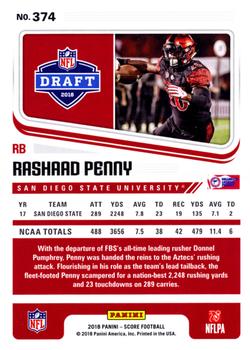2018 Score - Red #374 Rashaad Penny Back