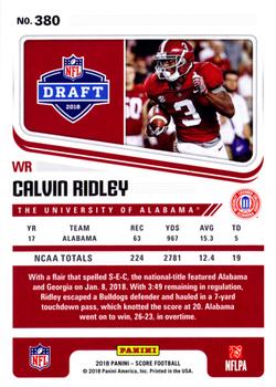 2018 Score - Red #380 Calvin Ridley Back