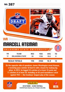 2018 Score - Red #387 Marcell Ateman Back