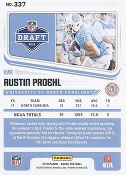 2018 Score - Rookie Autographs #337 Austin Proehl Back