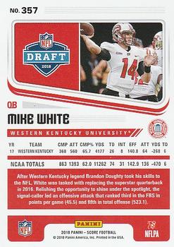 2018 Score - Rookie Autographs #357 Mike White Back