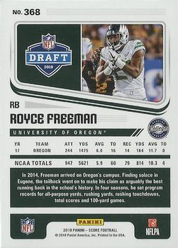 2018 Score - Rookie Autographs #368 Royce Freeman Back