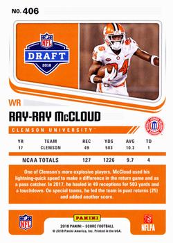 2018 Score - Rookie Autographs #406 Ray-Ray McCloud Back