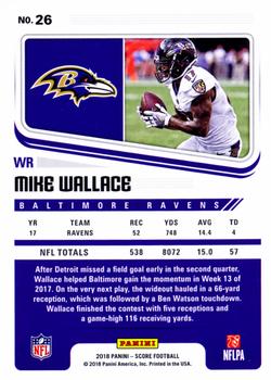 2018 Score - Scorecard #26 Mike Wallace Back