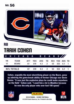 2018 Score - Scorecard #56 Tarik Cohen Back