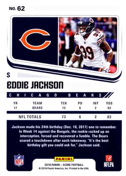 2018 Score - Scorecard #62 Eddie Jackson Back